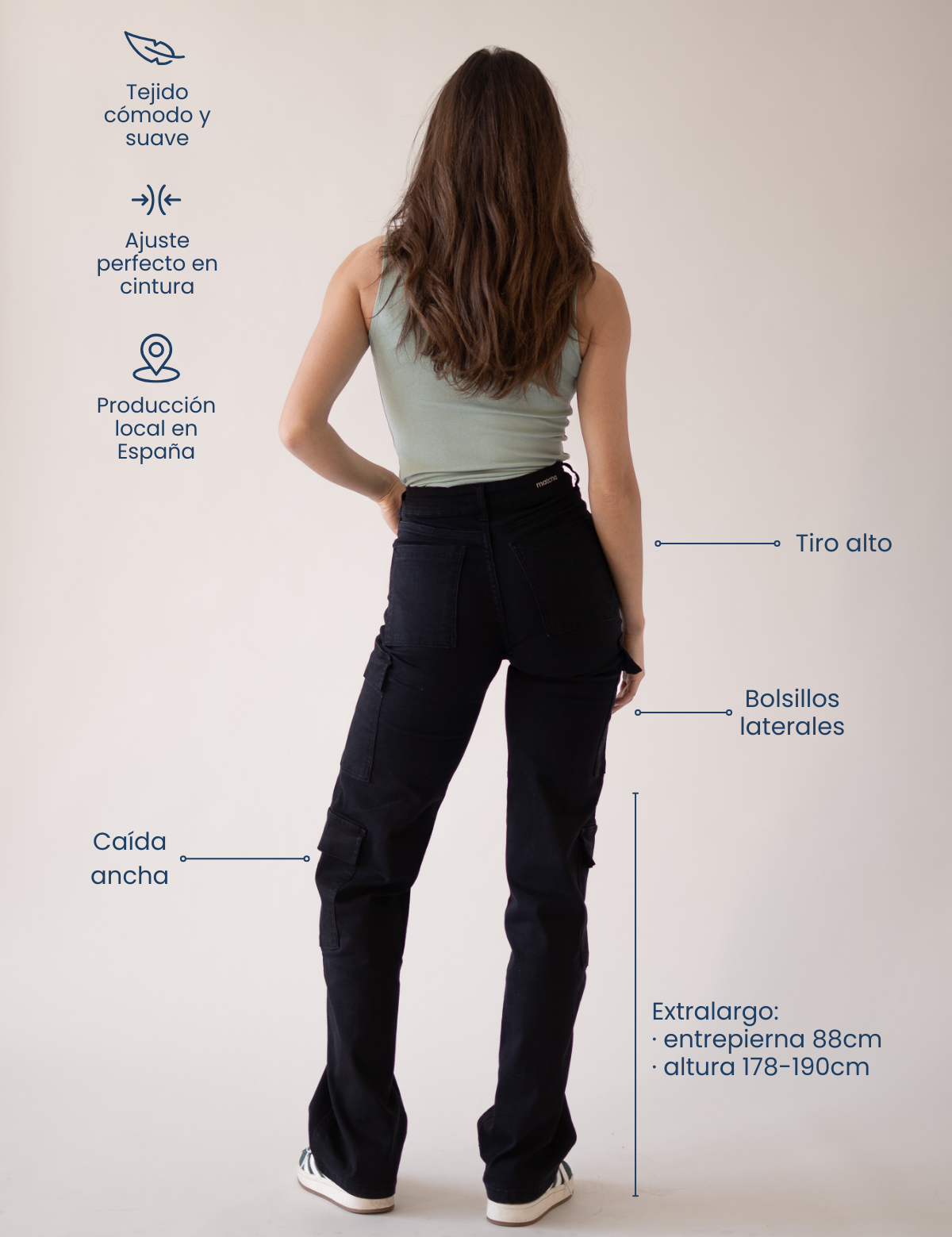 CARGO TALL HIGH RISE - BLACK