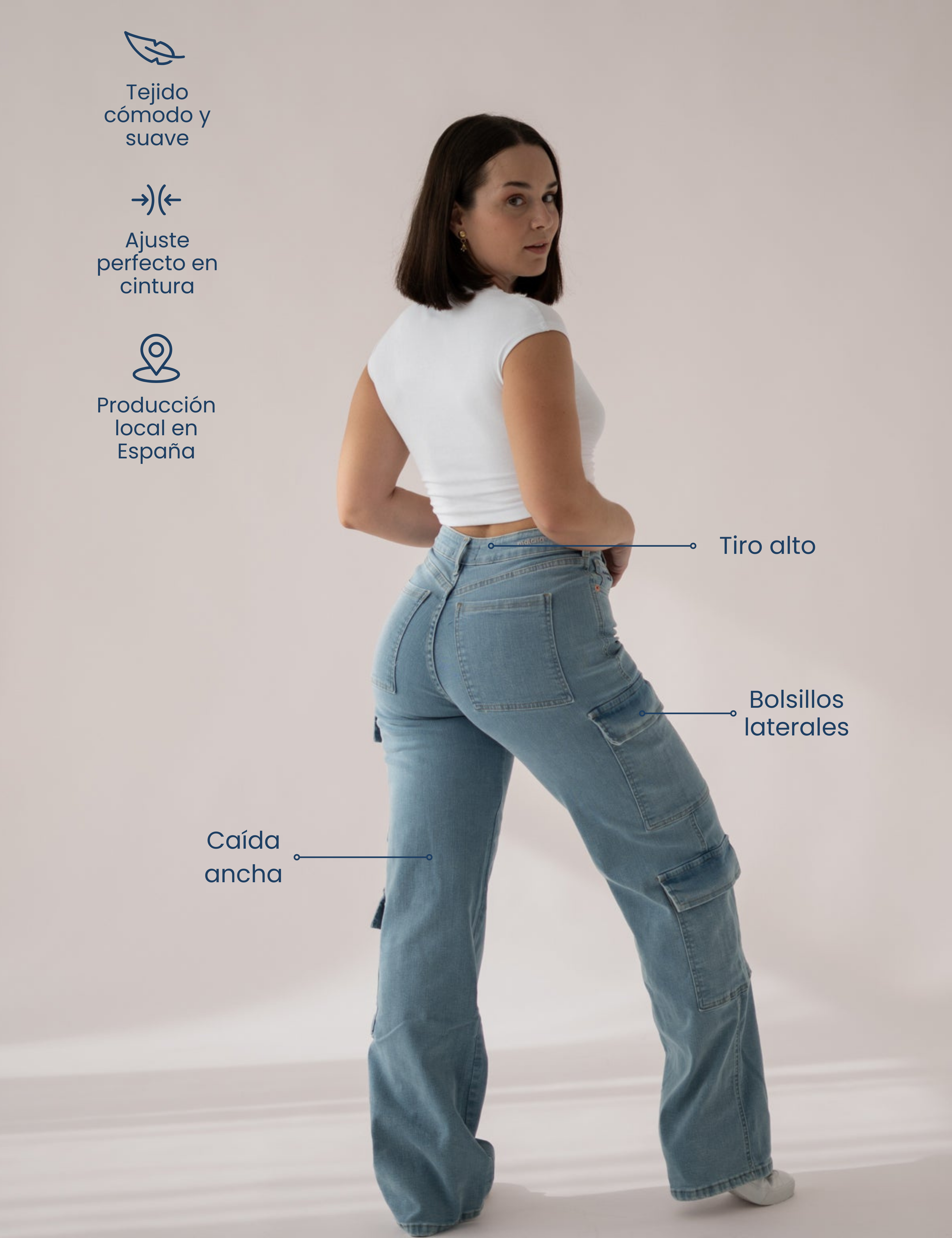 CARGO HIGH RISE - LIGHT BLUE