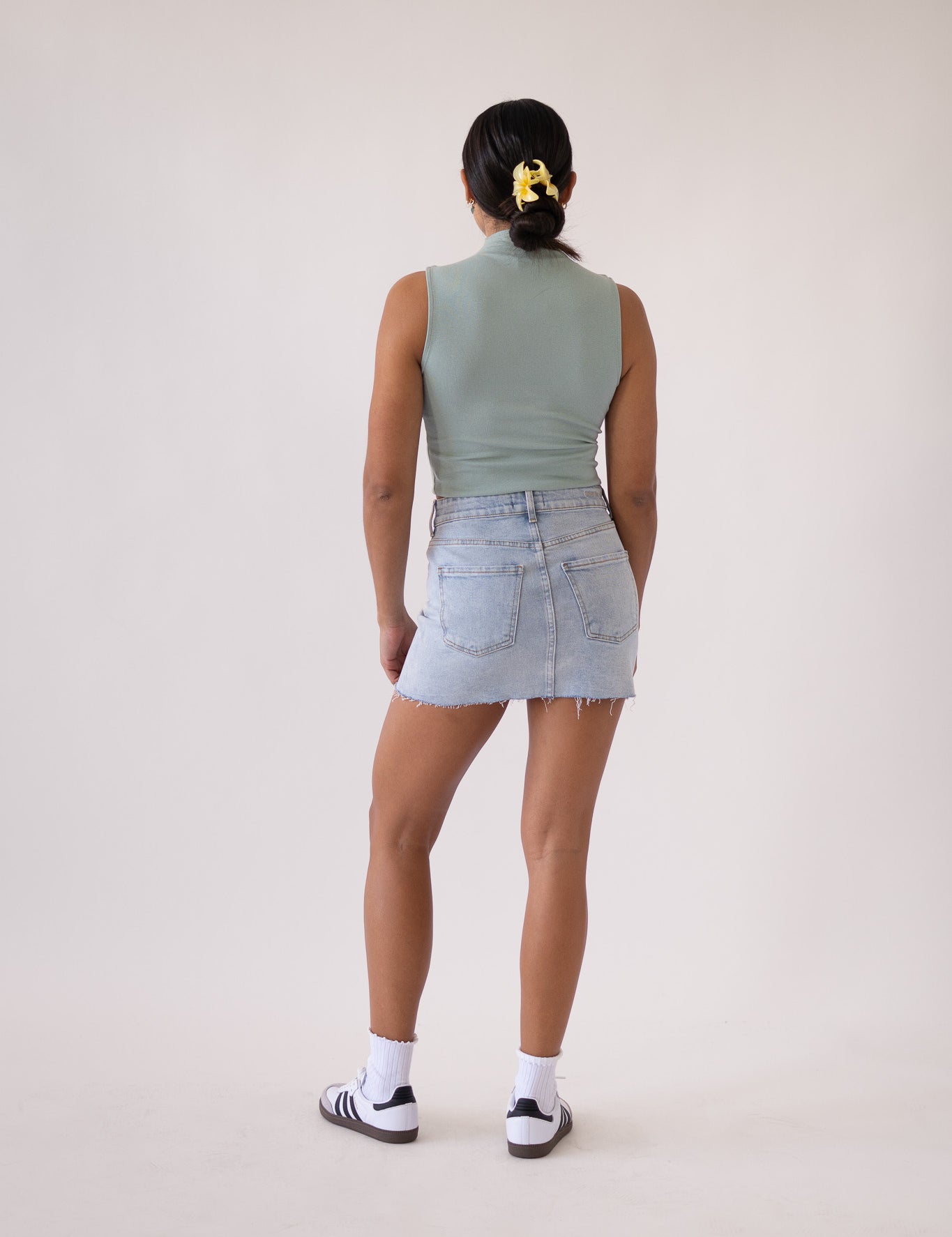 MINI SKIRT - WHITE BLUE