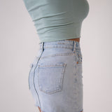 MINI SKIRT - WHITE BLUE