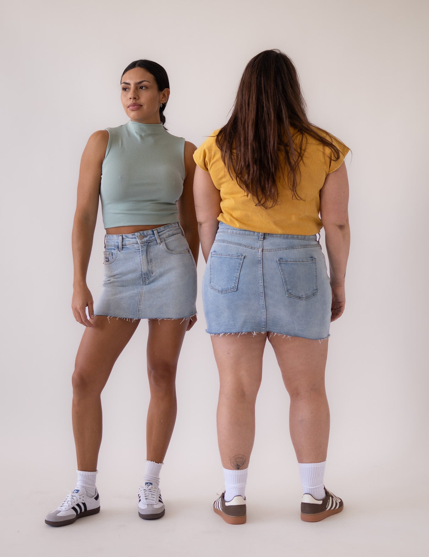 MINI SKIRT - WHITE BLUE