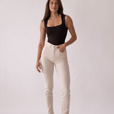 MOM TALL HIGH RISE - BEIGE