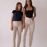 MOM TALL HIGH RISE - BEIGE