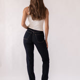 STRAIGHT HIGH RISE - RAW DENIM
