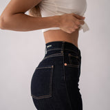 STRAIGHT HIGH RISE - RAW DENIM