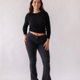 FLARE MID RISE - GREY
