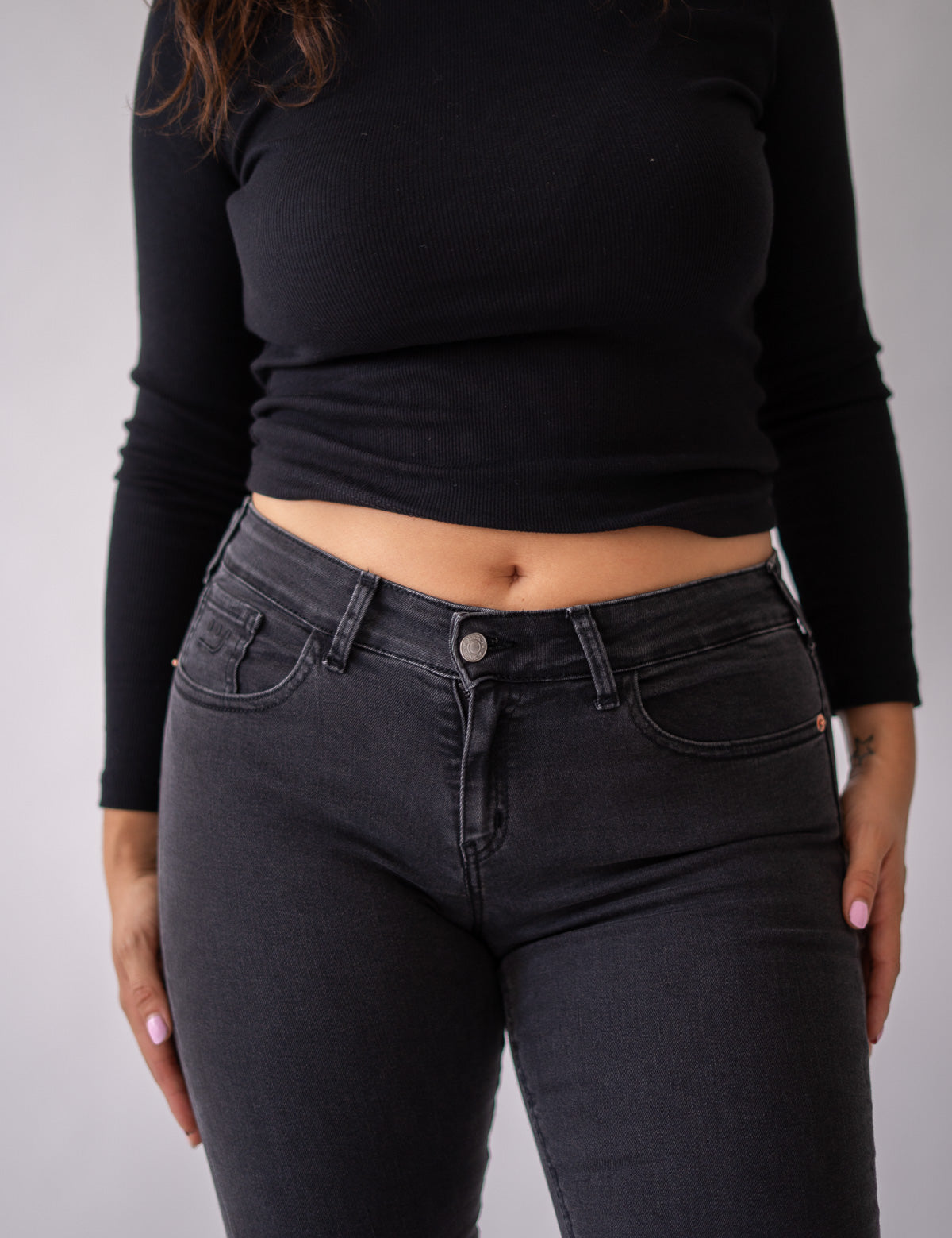 FLARE MID RISE - GREY
