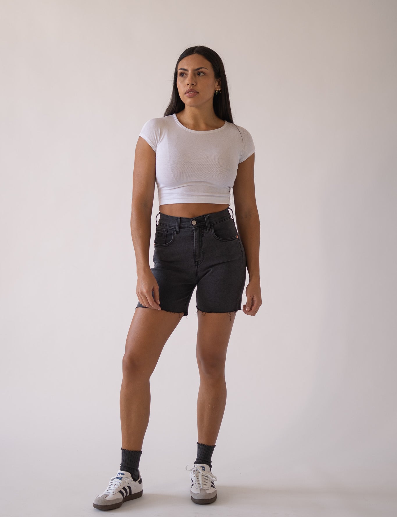 SHORTS HIGH RISE - GREY