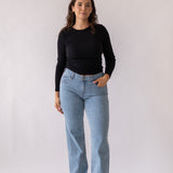 WIDELEG MID RISE - LIGHT BLUE