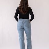 WIDELEG MID RISE - LIGHT BLUE