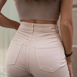 MOM TALL HIGH RISE - BEIGE
