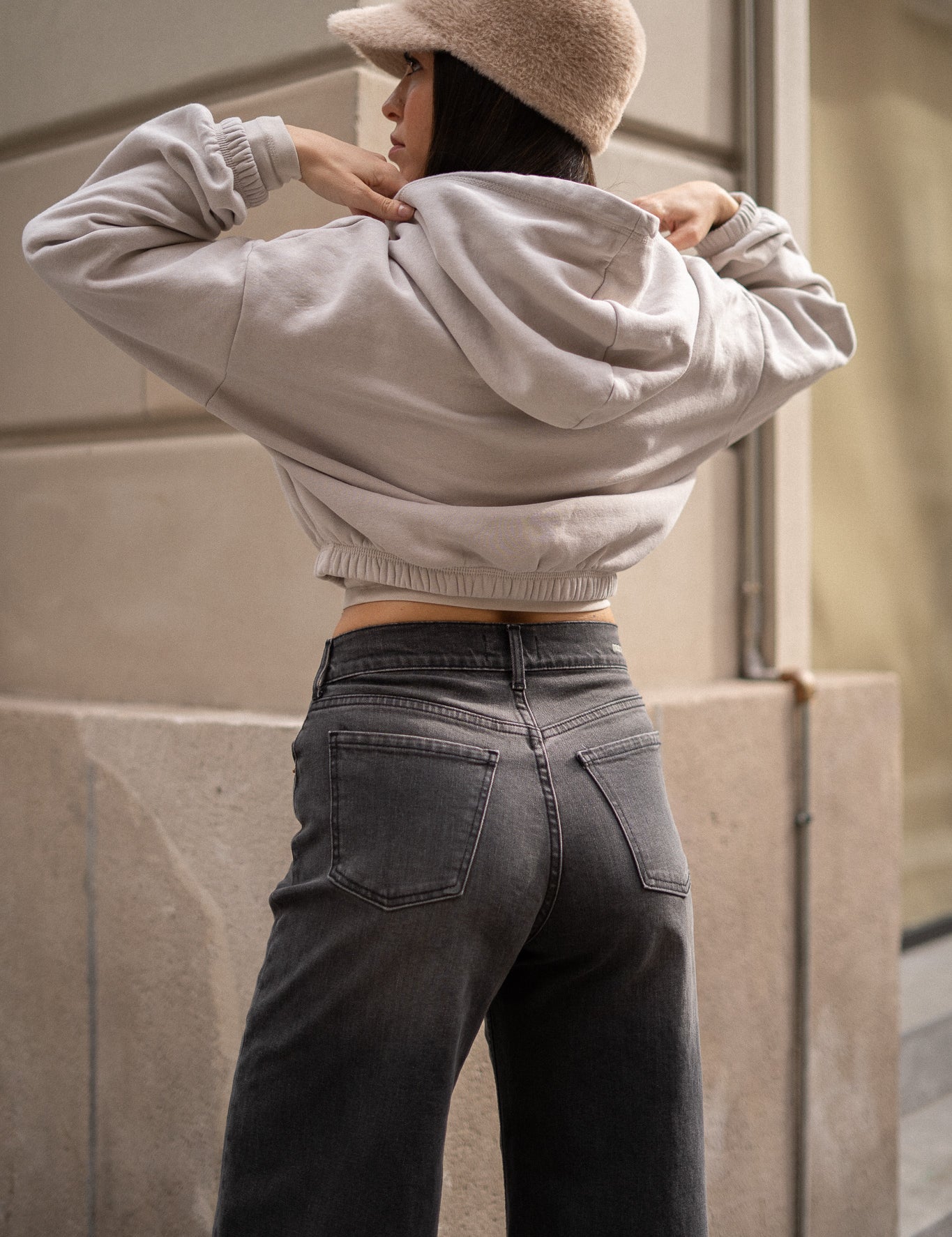 BAGGY HIGH RISE - GREY