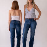 WIDELEG MID RISE - DARK BLUE