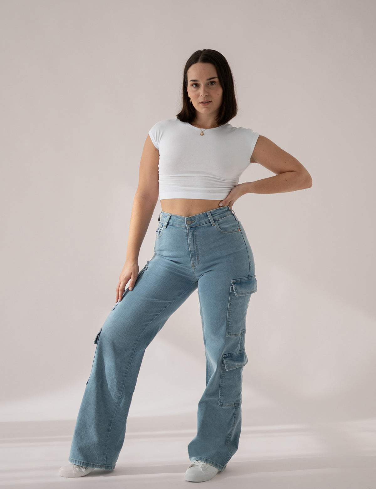 CARGO HIGH RISE - LIGHT BLUE