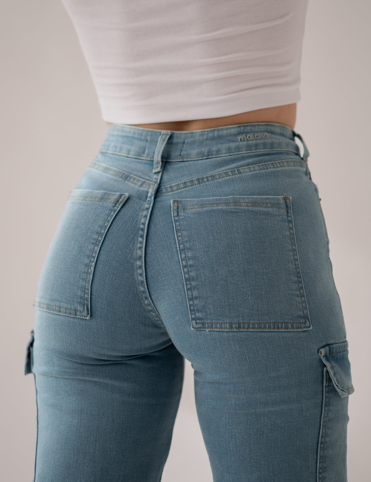 CARGO HIGH RISE - LIGHT BLUE