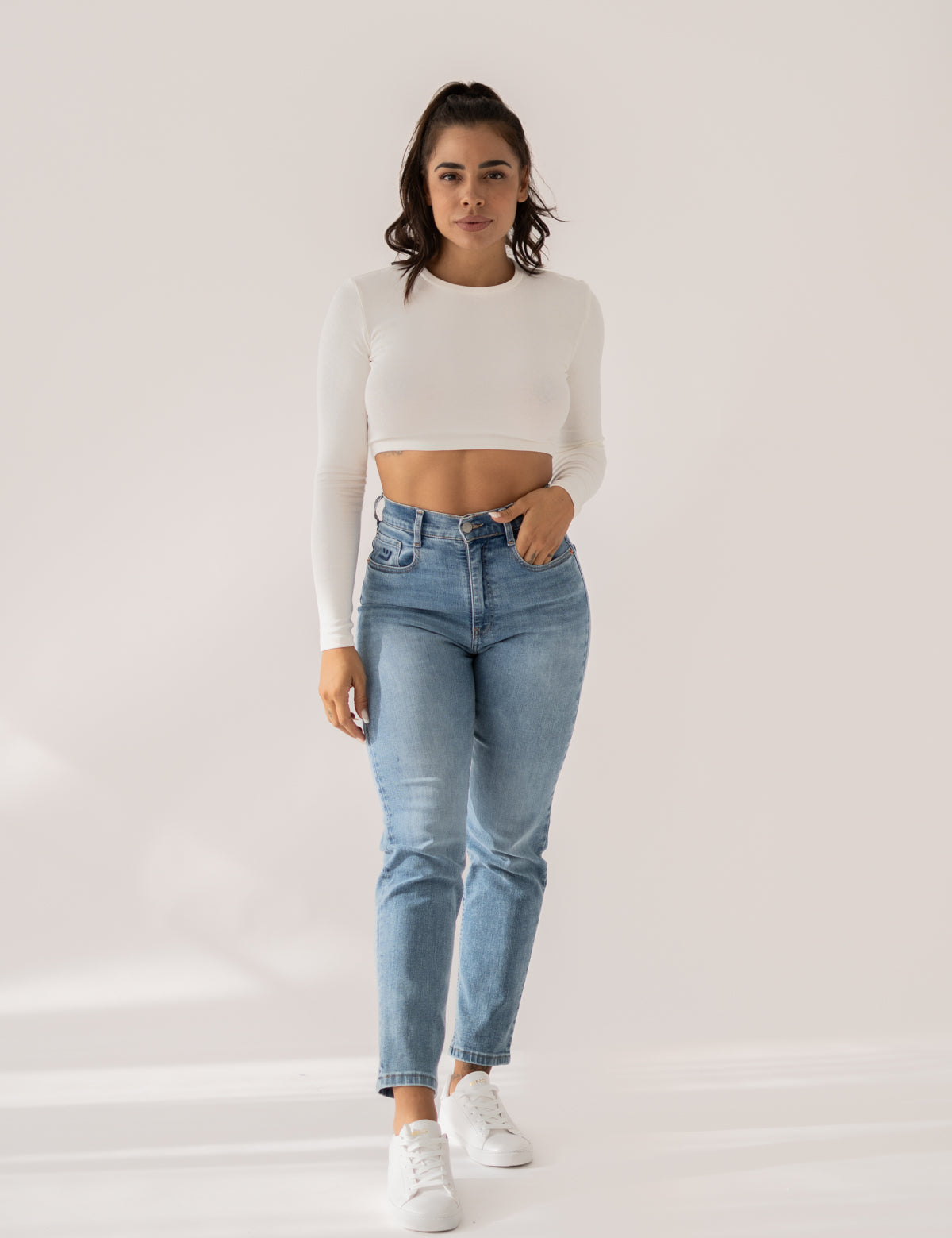 MOM HIGH RISE - LIGHT BLUE