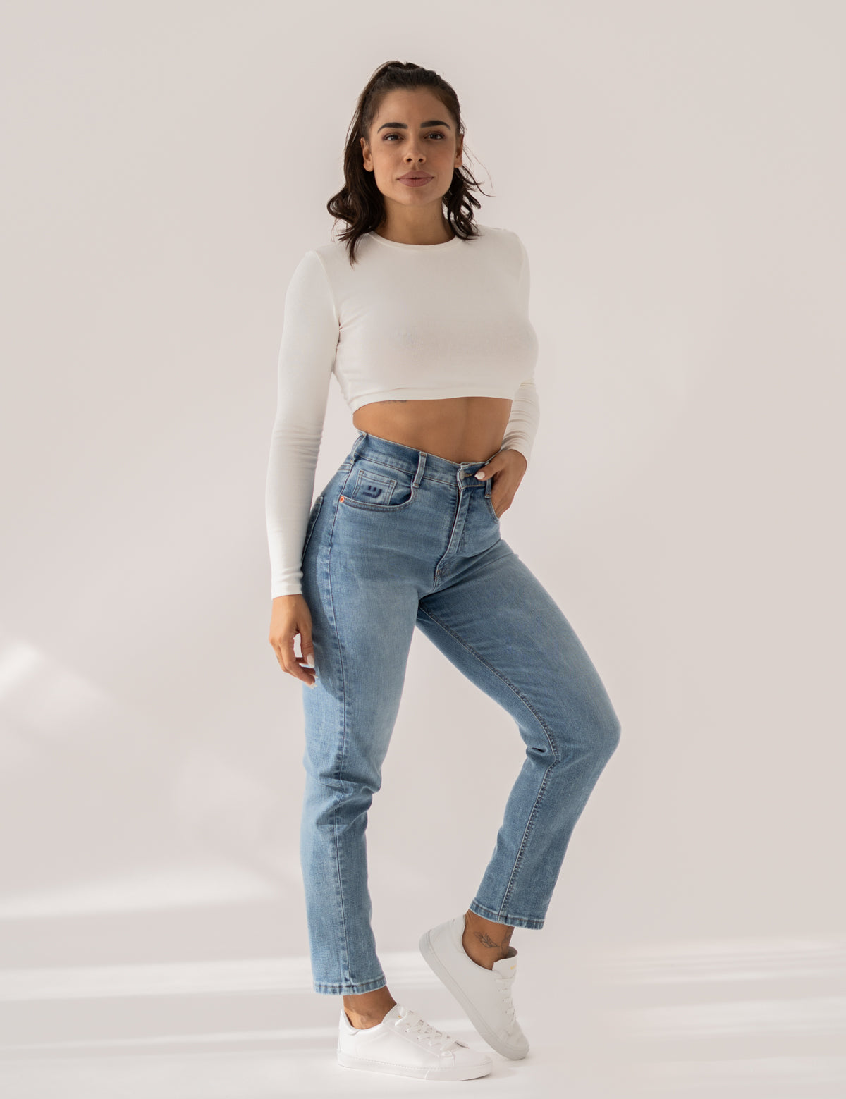 MOM HIGH RISE - LIGHT BLUE