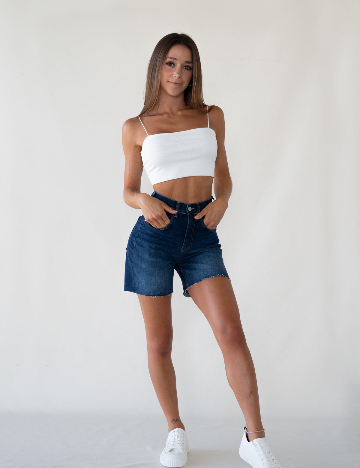 SHORTS HIGH RISE - DARK BLUE