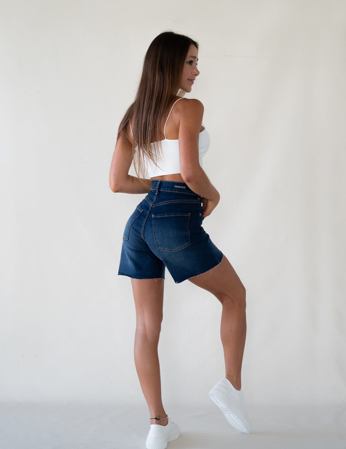 SHORTS HIGH RISE - DARK BLUE