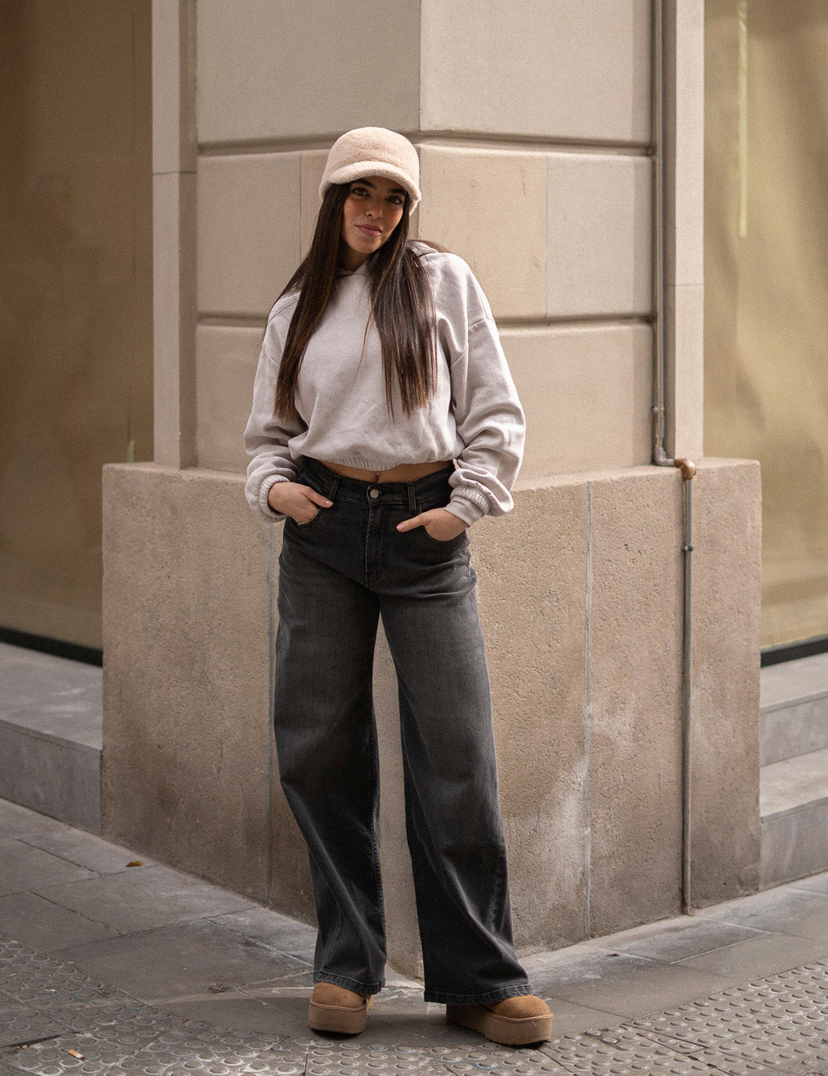 BAGGY HIGH RISE - GREY