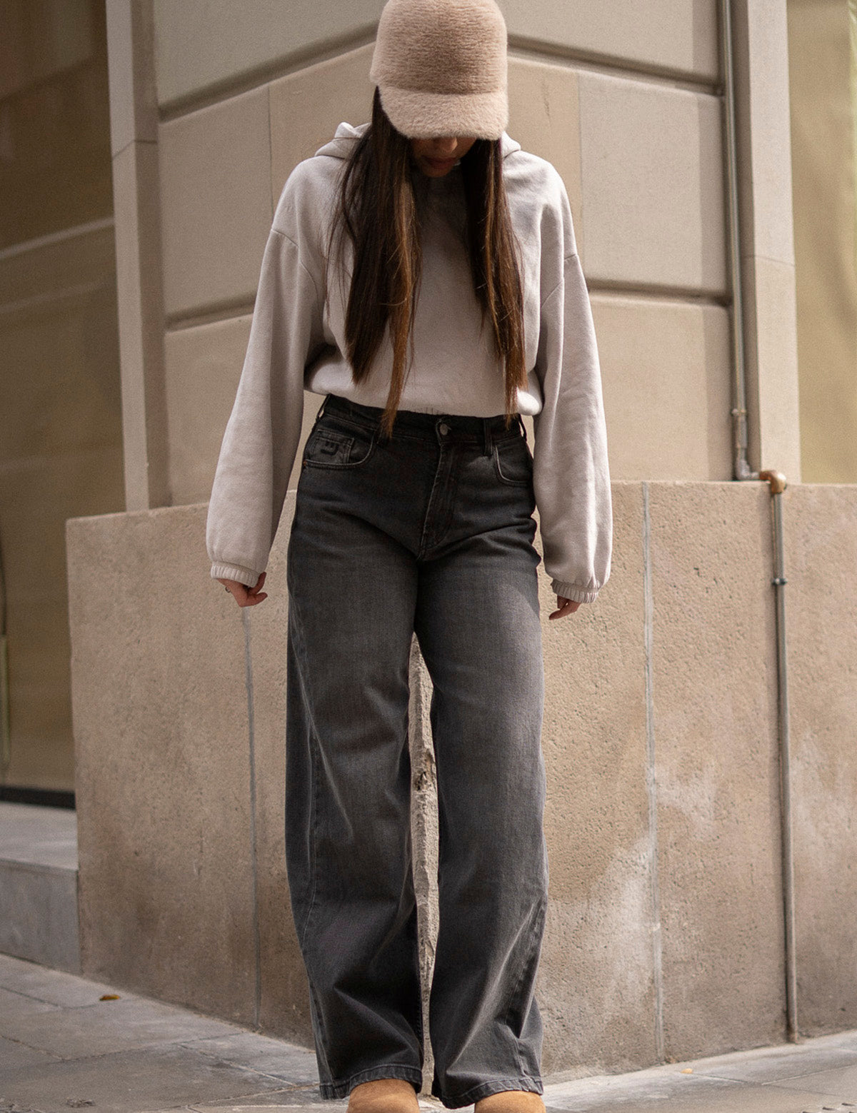BAGGY HIGH RISE - GREY