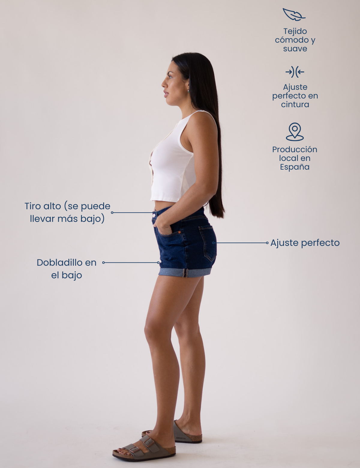 SHORTS ROLL UP - DARK BLUE
