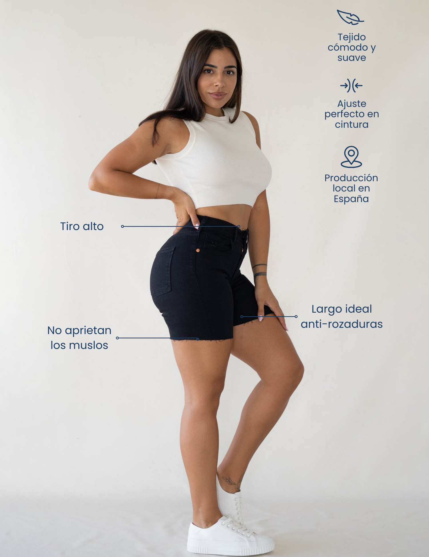 SHORTS HIGH RISE - BLACK