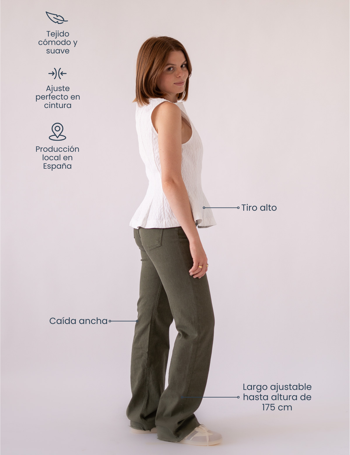WIDELEG HIGH RISE - KHAKI