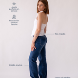 WIDELEG MID RISE - DARK BLUE