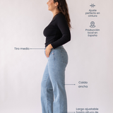 WIDELEG MID RISE - LIGHT BLUE