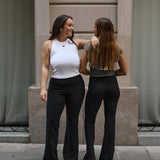 FLARED TAILORED TROUSERS - BLACK