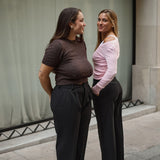 MOM TAILORED PLEATED TROUSERS - BLACK