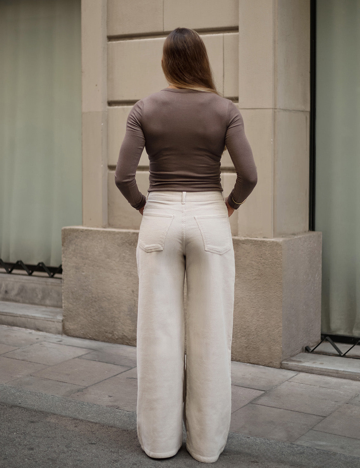 PANTALONES BAGGY PANA - ECRU