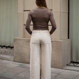 PANTALONES BAGGY PANA - ECRU