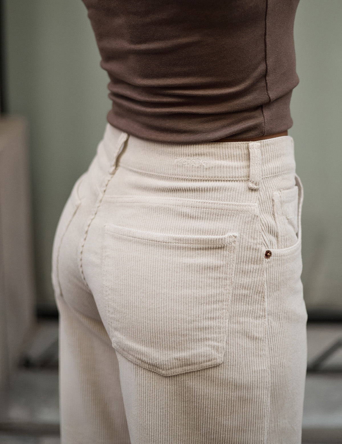 PANTALONES BAGGY PANA - ECRU