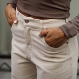 PANTALONES BAGGY PANA - ECRU
