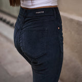 PANTALONES MOM PANA - NAVY
