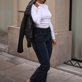 PANTALONES MOM PANA - NAVY