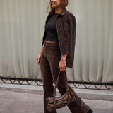PANTALONS FLARE PANA - XOCOLATA