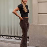 PANTALONS FLARE PANA - XOCOLATA