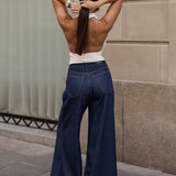 FLUID PLEATED BAGGY - RAW DENIM