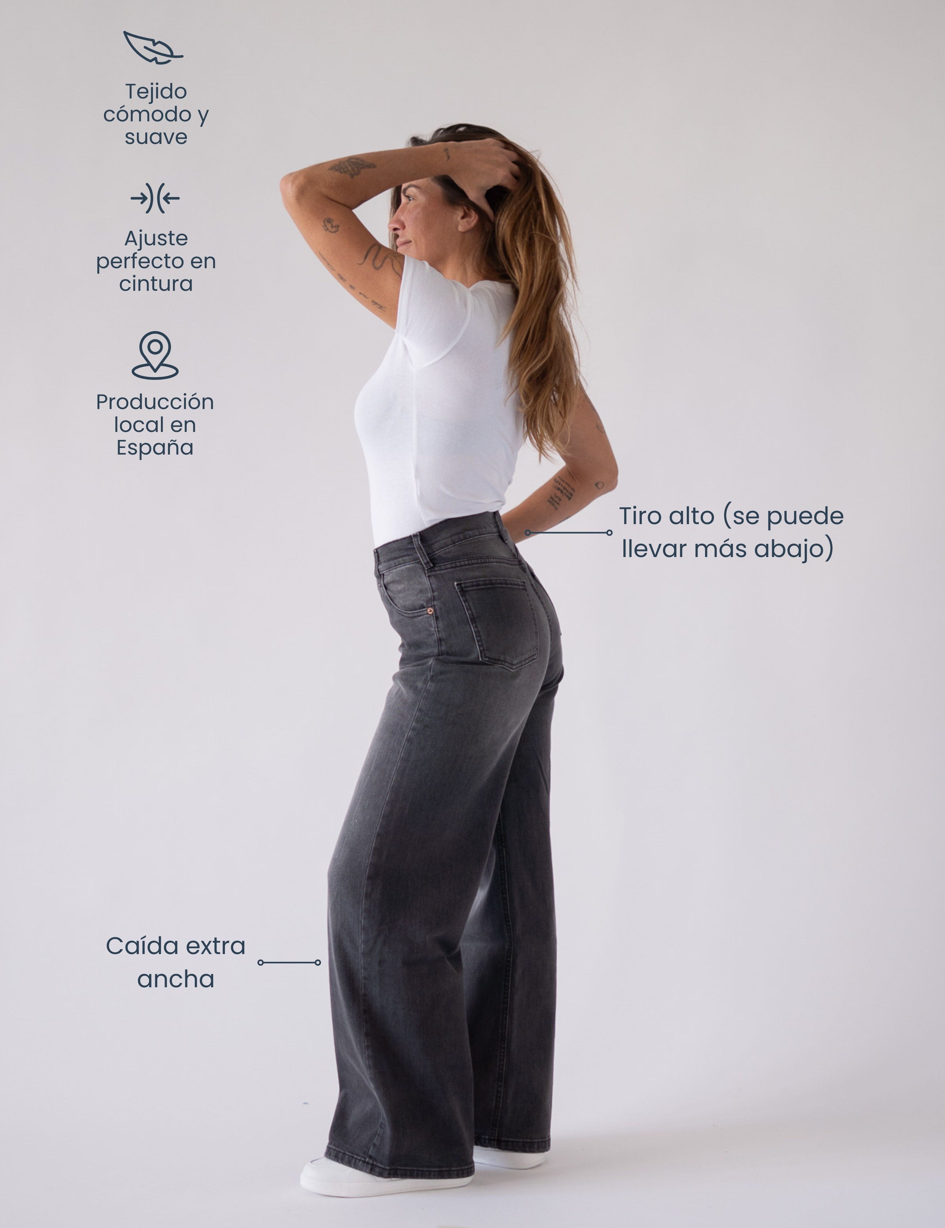 BAGGY HIGH RISE - GREY