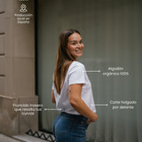 BACK RUCHED TEE - WHITE
