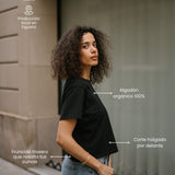 BACK RUCHED TEE - BLACK