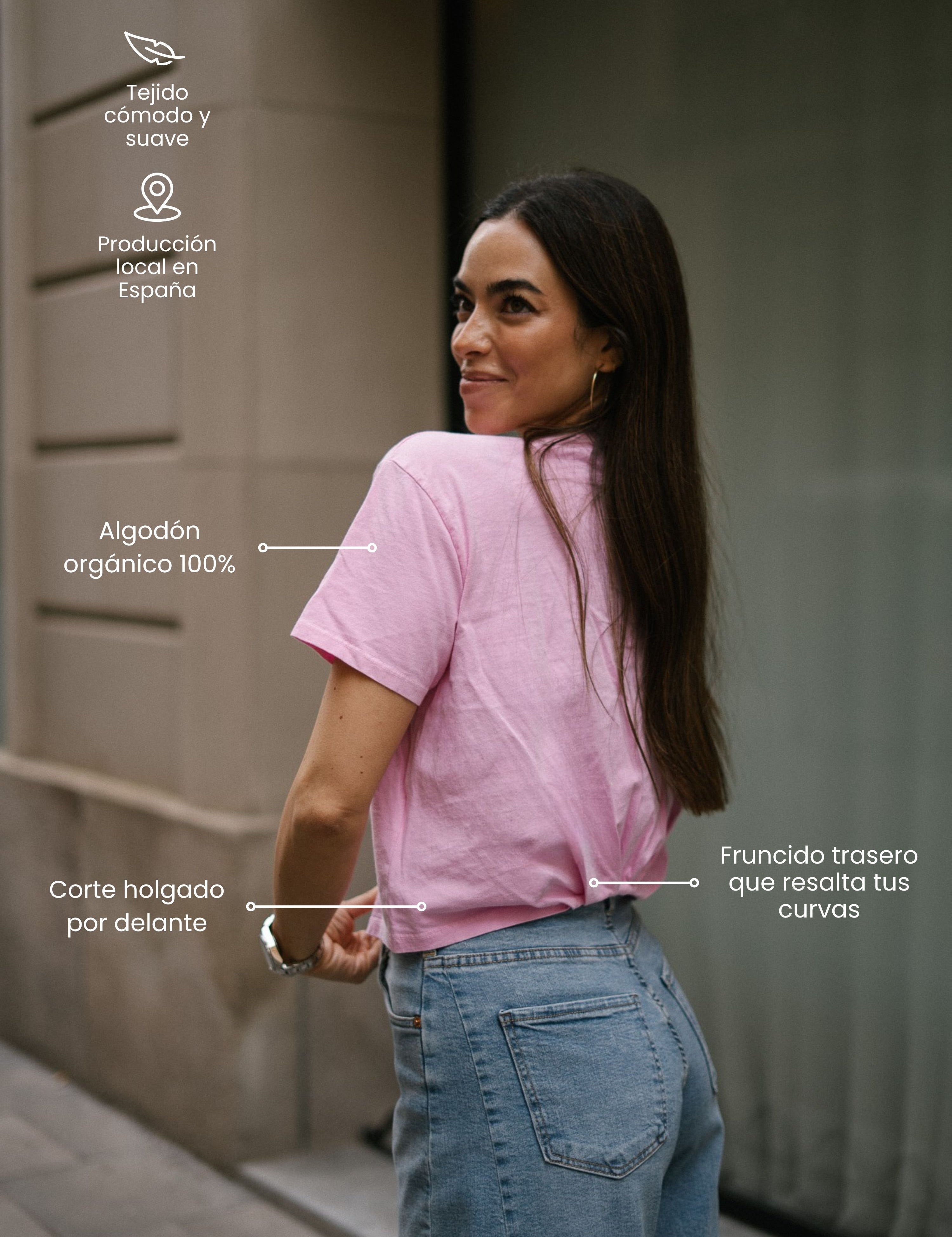 BACK RUCHED TEE - PINK
