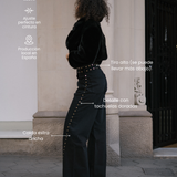 BAGGY GOLD STUDS - BLACK