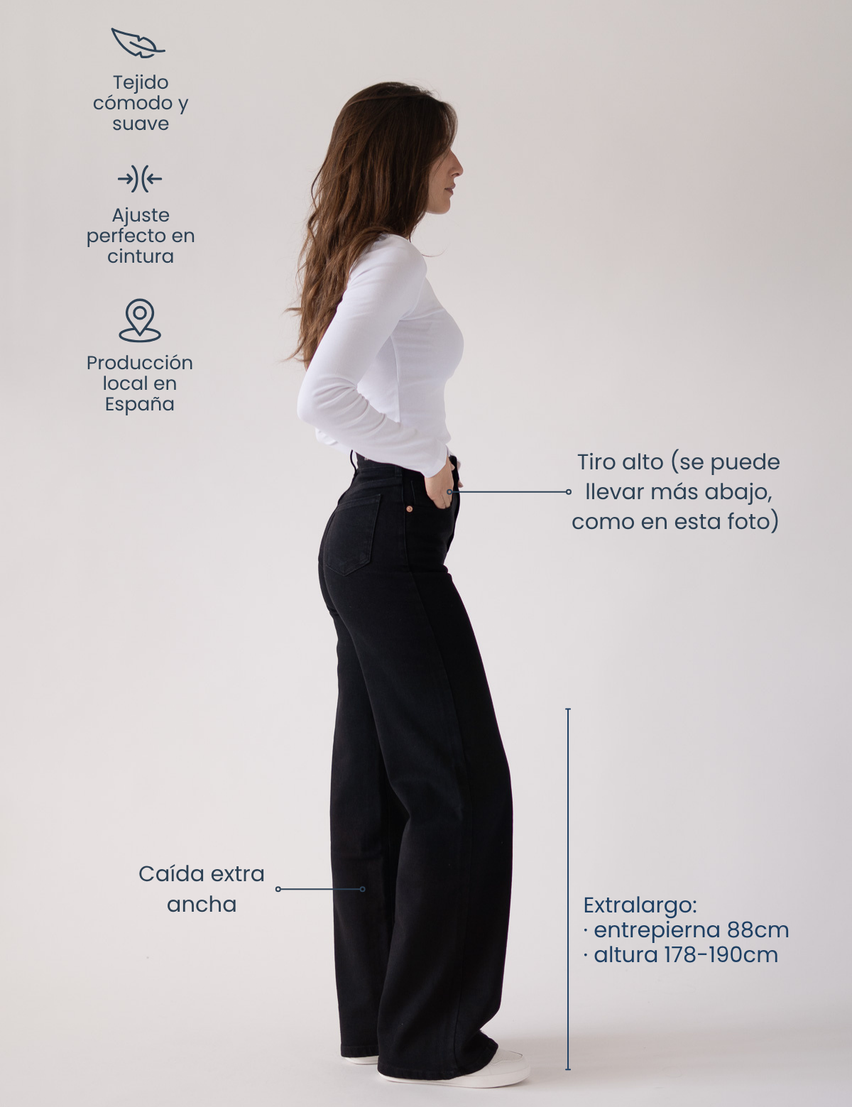 BAGGY TALL HIGH RISE - BLACK