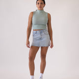 MINI SKIRT - WHITE BLUE