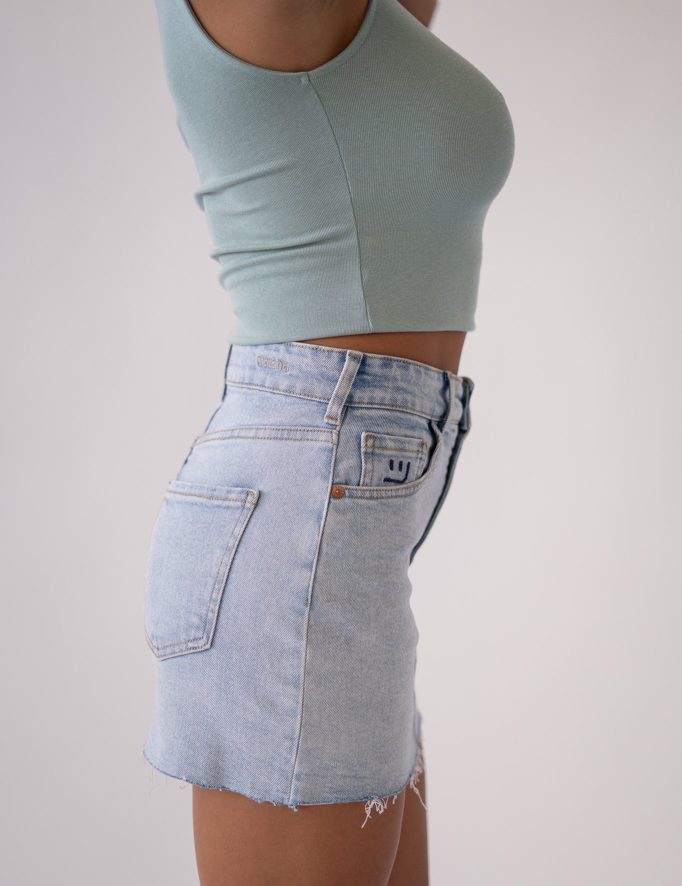 MINI SKIRT - WHITE BLUE