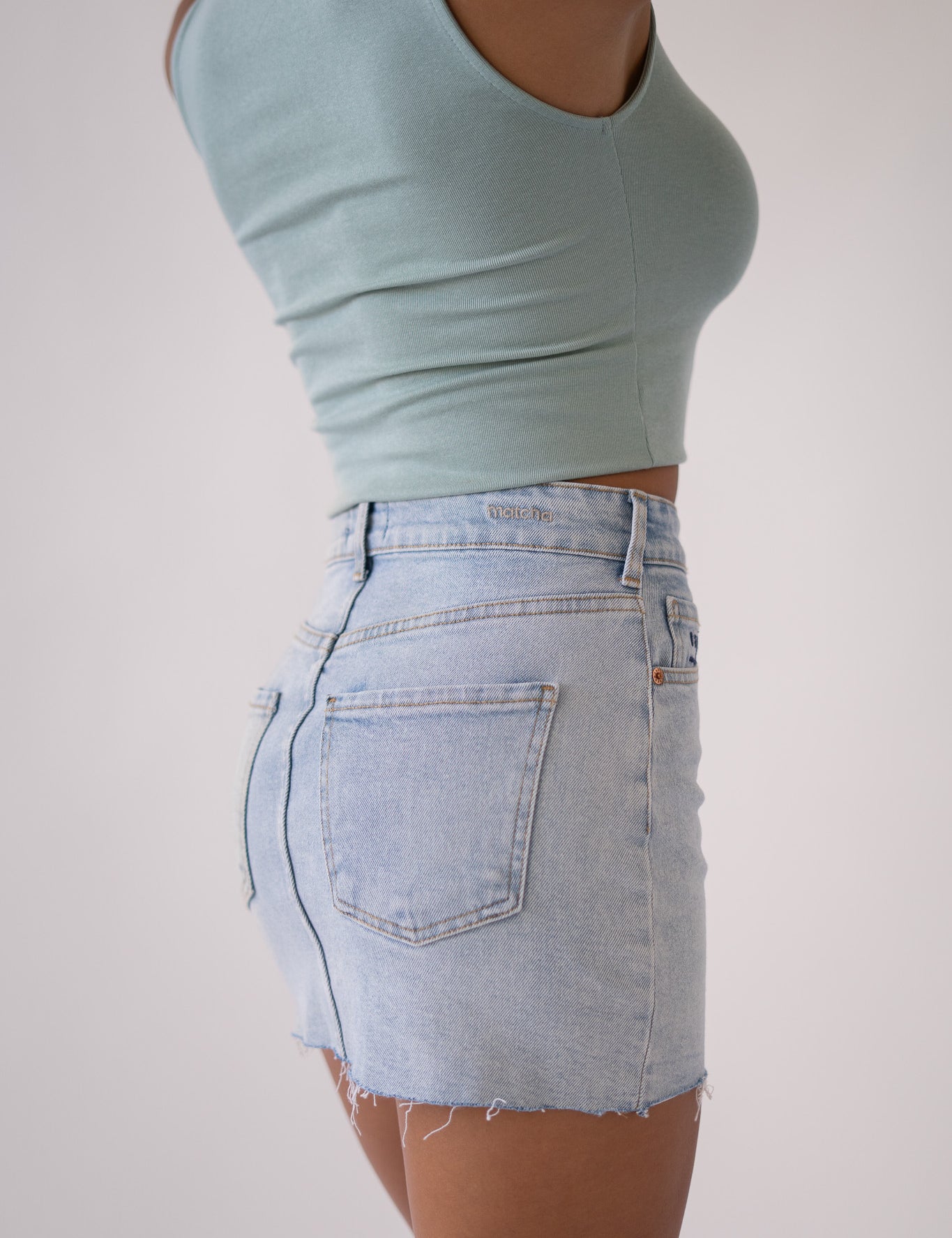 MINI SKIRT - WHITE BLUE